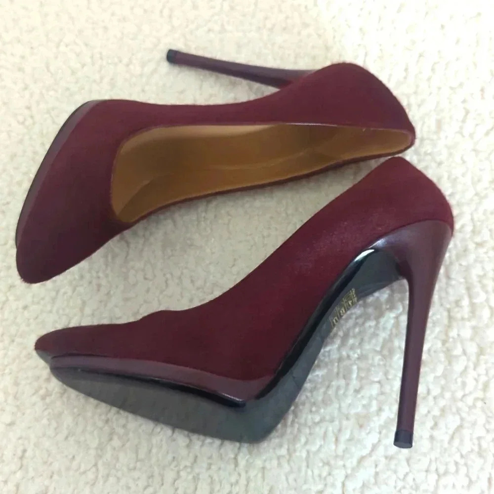 Balenciaga Deep Maroon Red Ponyhair Pumps/Heels - Picture 4 of 9